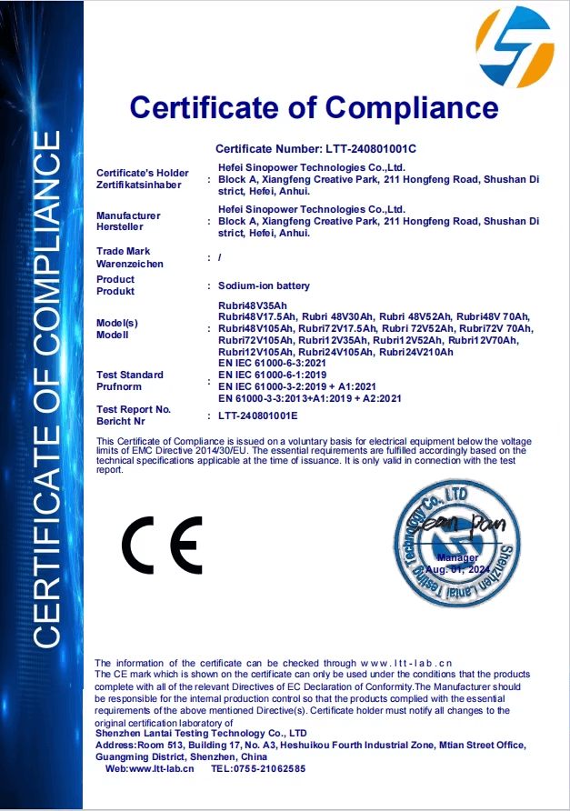 Sodium-ion Battery CE